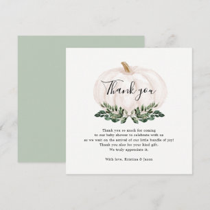 Fall Greenery Pumpkin Baby Shower Tack för ditt ko Kort