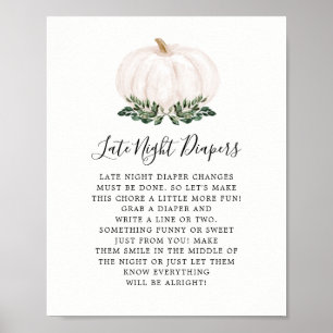 Fall Greenery Pumpkin i går kväll, dagstidningsspe Poster