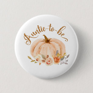 Fall guld foil blommigt pumpkin Auntie ska vara Bu Knapp