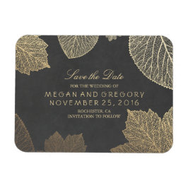 Fall Guld Löv Chalkboard Spara datum Magnet