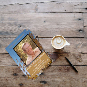 Fall Guld Löv Träd fotot Namn citerar begravning a Program