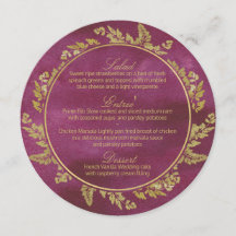 Fall Guld och Cranberry Round Menu