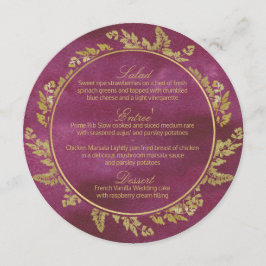 Fall Guld och Cranberry Round Menu Meny