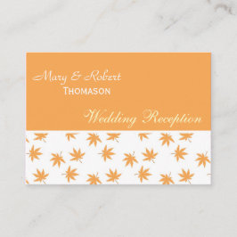 Fall gult löv bröllopsmottagningsdetalj för  tilläggskort