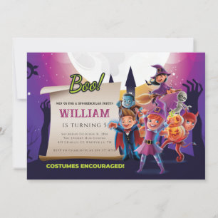Fall Halloween 5 5:e Födelsedagsfesten Inbjudningar