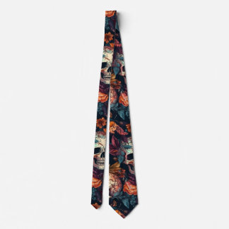 Fall Halloween botaniska Döskallar & Flowers Neck  Slips