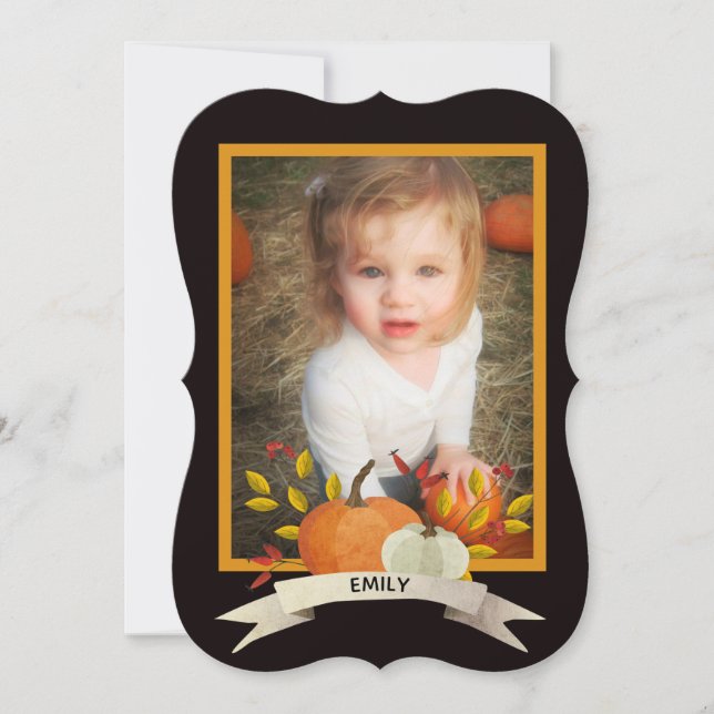 Fall Halloween eller Thanksgiving Pumpkin Ram Card Julkort (Framsida)