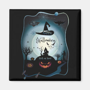 Fall Halloween fest " bus eller godis" lustig kons Magnet