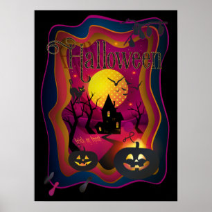 Fall Halloween fest " bus eller godis" roligt Poster
