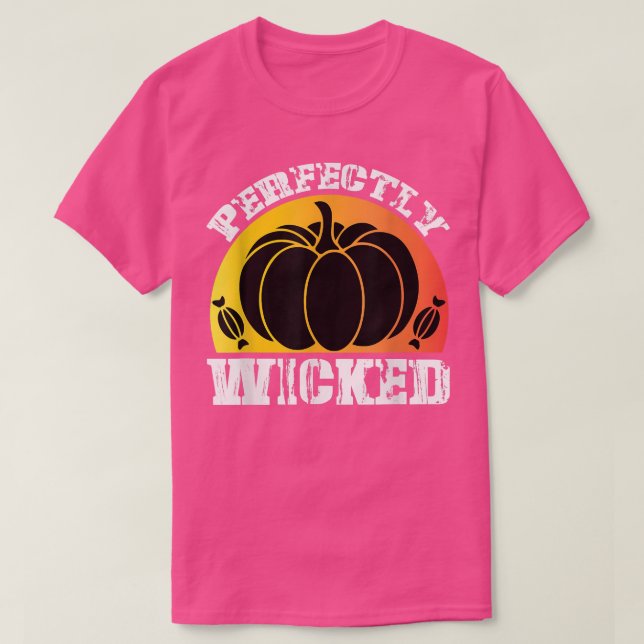Fall Halloween Perfectly Wicked Pumpkin Candy Retr T Shirt (Design framsida)