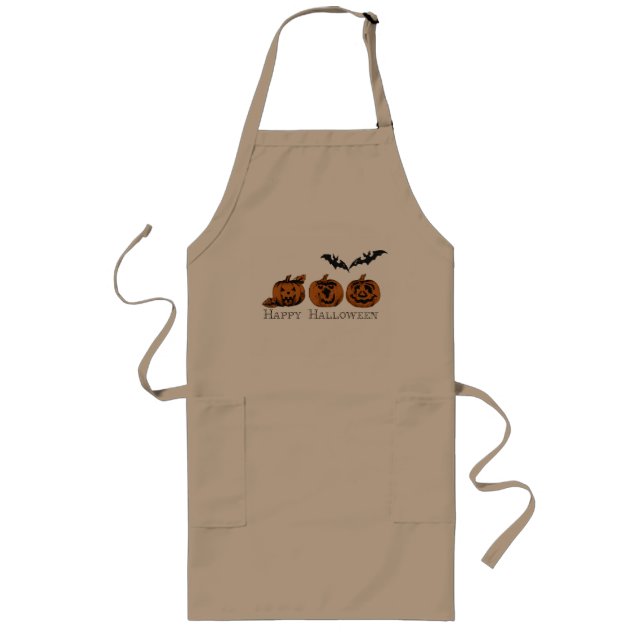Fall/Halloween/pumpkin Long Apron Långt Förkläde (Framsidan)