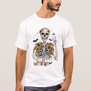 Fall Halloween Skeleton T Shirt