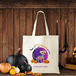 Fall Halloween Spooky Bus eller godis Tote Bag Tygkasse
