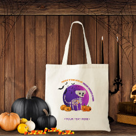 Fall Halloween Spooky Bus eller godis Tote Bag Tygkasse