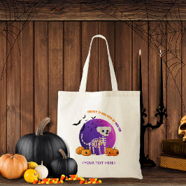 Fall Halloween Spooky Bus eller godis Tote Bag Tygkasse