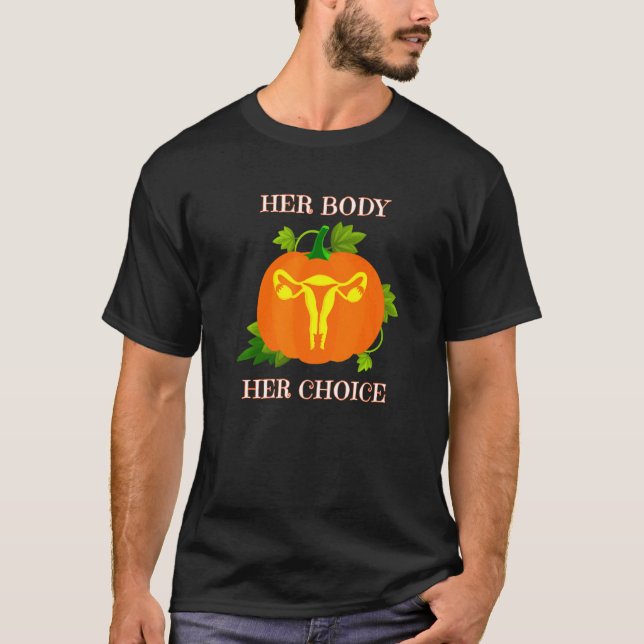 Fall Halloween Women's Högers Uterus Pumpkin her B T Shirt (Framsida)
