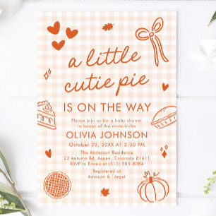 Fall Hand plockade A Little Cutie Paj Baby Shower Inbjudningar