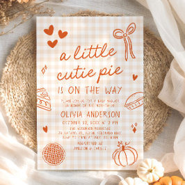 Fall Hand plockade A Little Cutie Paj Baby Shower Inbjudningar