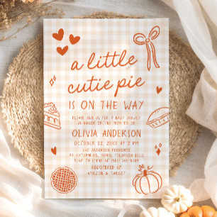 Fall Hand plockade A Little Cutie Paj Baby Shower Inbjudningar