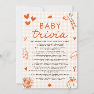 Fall Hand plockade Baby Shower Baby Trivia-spelet  Inbjudningar