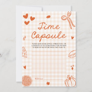 Fall Hand plockade Baby Shower Time Capsule Game Inbjudningar