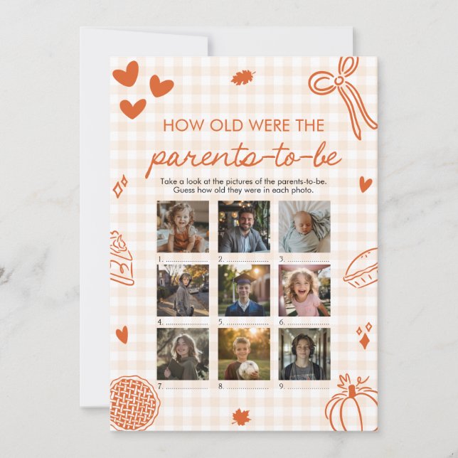 Fall Hand plockade hur gammal var föräldrarna? Inbjudningar (Framsida)