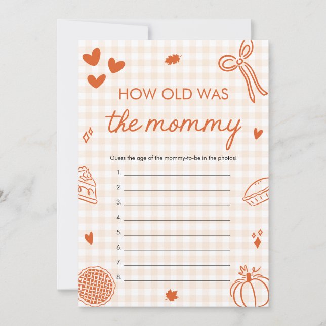 Fall Hand plockade hur gammal var Mamman? Inbjudningar (Framsida)