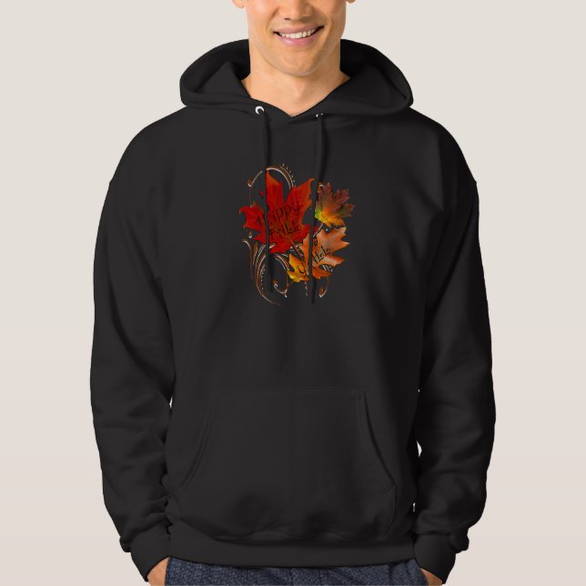 Fall  Happy Fall Y'all Cute Autumn Thanksgiving Hoodie (Framsida)
