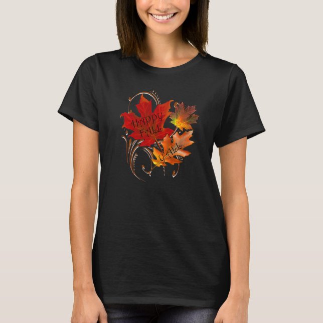 Fall  Happy Fall Y'all Cute Autumn Thanksgiving T Shirt (Framsida)