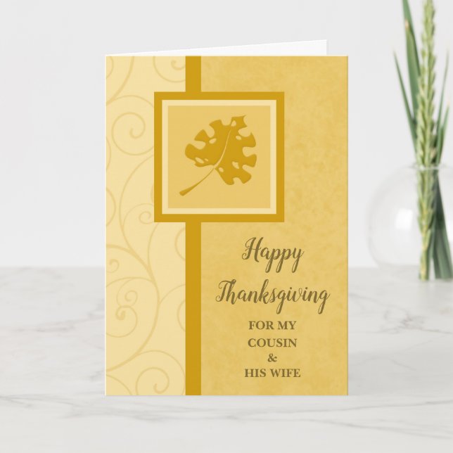 Fall Happy thanksgiving Cousin och hans fru Helgkort (Framsida)