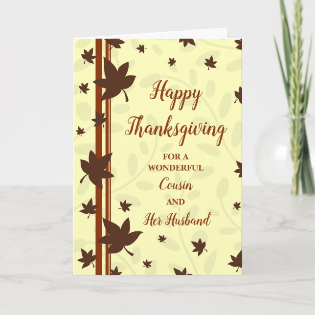 Fall Happy thanksgiving Cousin och Hennes Make Helgkort (Framsida)