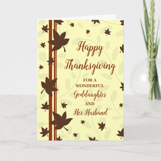 Fall Happy thanksgiving Goddotter och Hennes Make Helgkort (Framsida)
