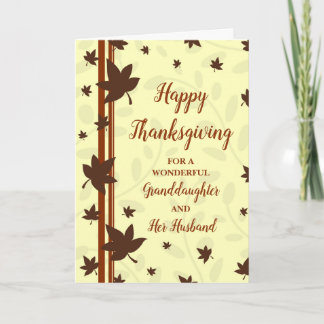 Fall Happy thanksgiving Granddotter & Make Helgkort