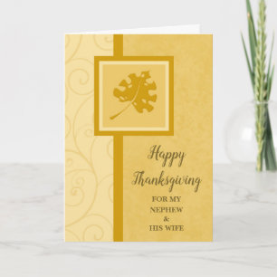 Fall Happy thanksgiving Nephew och hans fru Helgkort