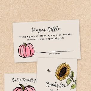 Fall Harvest Baby Shower Diaper Raffle-hölje C Tilläggskort