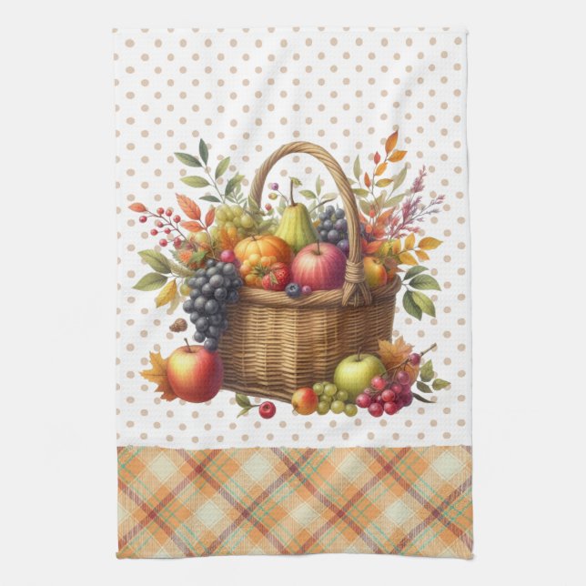 Fall Harvest Basket Kitchen Towel Kökshandduk (Vertikal)