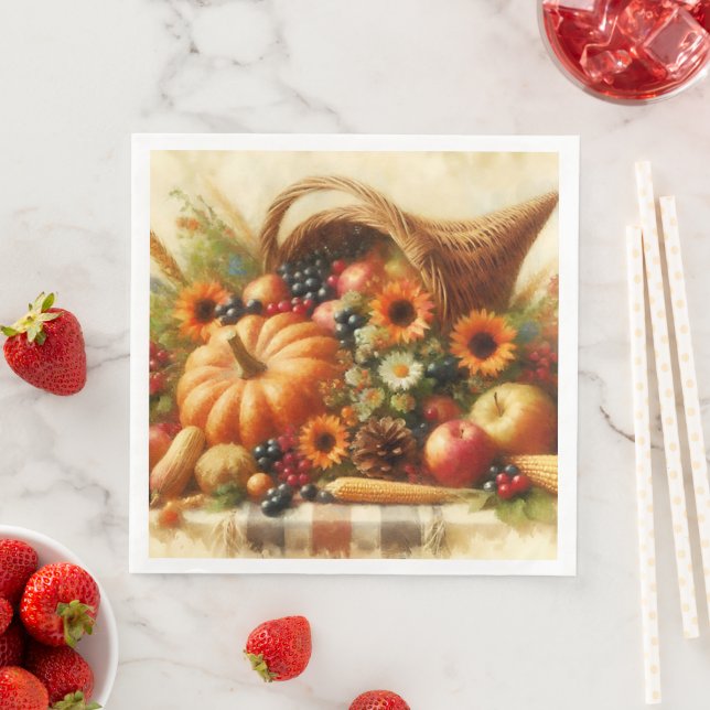 Fall Harvest Basket Pappersservett (Insitu)