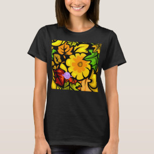 Fall Harvest Bella Relaxed Fit 3/4 Slv VNeck Shirt T-shirt