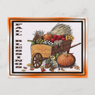 Fall Harvest Blessings Vykort