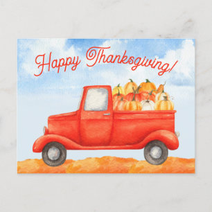Fall Harvest Business Lastbil Happy thanksgiving Vykort