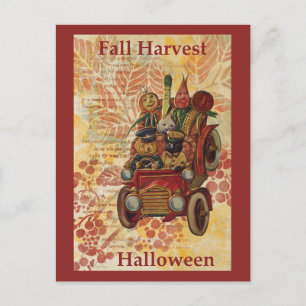Fall Harvest Halloween Vykort
