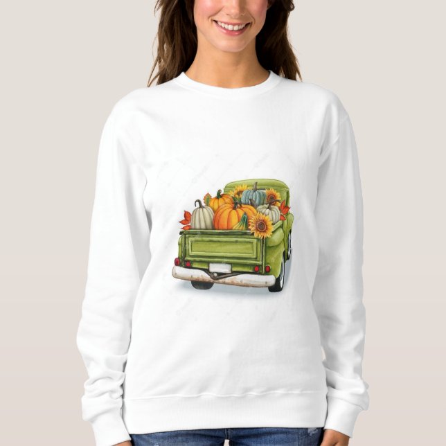 Fall Harvest in a Grönt Lastbil Sweatshirt T Shirt (Framsida)