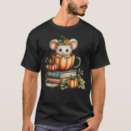 Fall Harvest Mouse With Books T Shirt