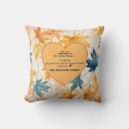 Fall Harvest Orange Foliage Quote Personlig Kudde