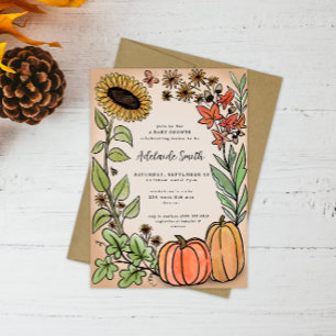 Fall Harvest Orange Pumpkin Baby Shower-inbjudan Inbjudningar