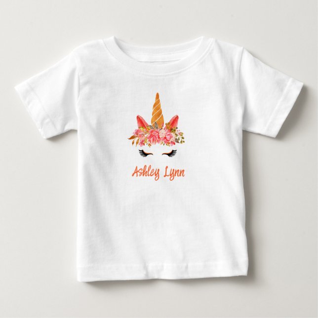 Fall Harvest Pumpkin Unicorn T Shirt (Framsida)