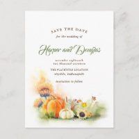 Fall Harvest Pumpkins and Sunblommor Save the Date