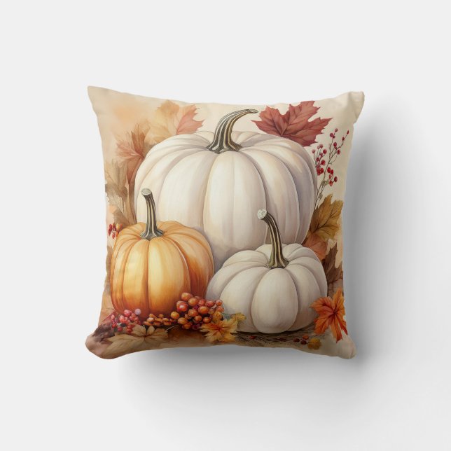 Fall Harvest Pumpkins Pillow Kudde (Framsida)