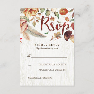 Fall Harvest Rustic Bröllop OSA Kort