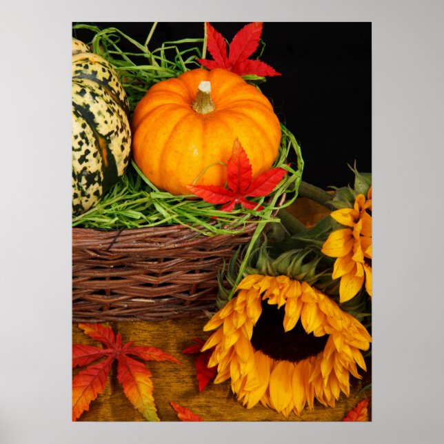 Fall Harvest Sunblommor Poster (Framsidan)